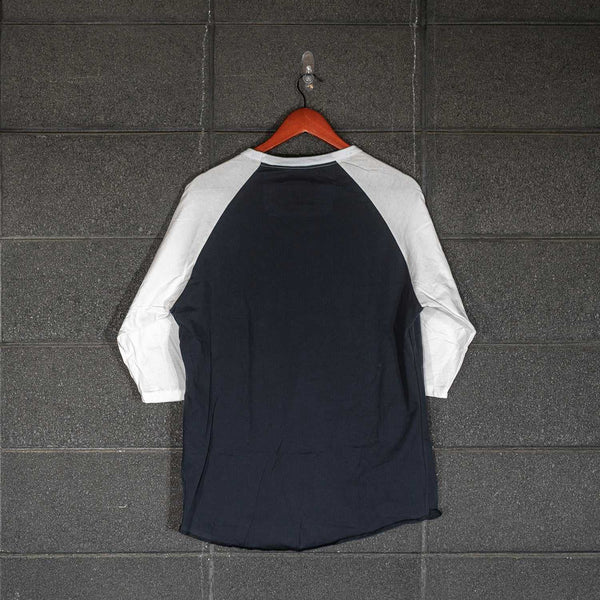 PRESS Phoenix Vintage Baseball 3/4 Sleeve Tee - Blue/White | Press Coffee Roasters