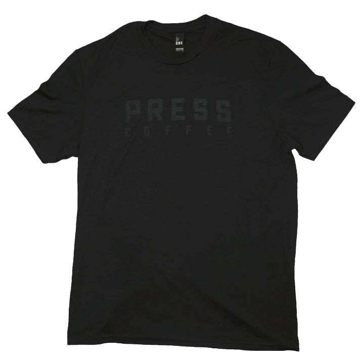 Black on Black Logo Tee | Press Coffee Roasters