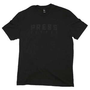 Black on Black Logo Tee | Press Coffee Roasters